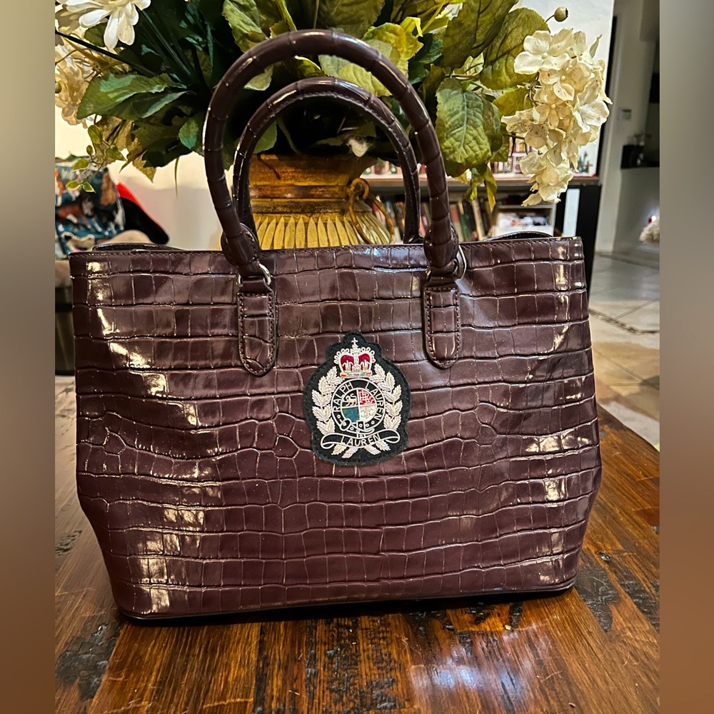 Branch New w/Tags Lauren Ralph Lauren Bullion Marcy Crest-Patch Large Satchel